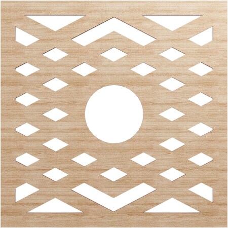 Ekena Millwork Chevron Wood Fretwork Pierced Ceiling Medallion, Alder, 16"OD x 4 1/8"ID x 1/4"T CMWP16X16X0250CHAL